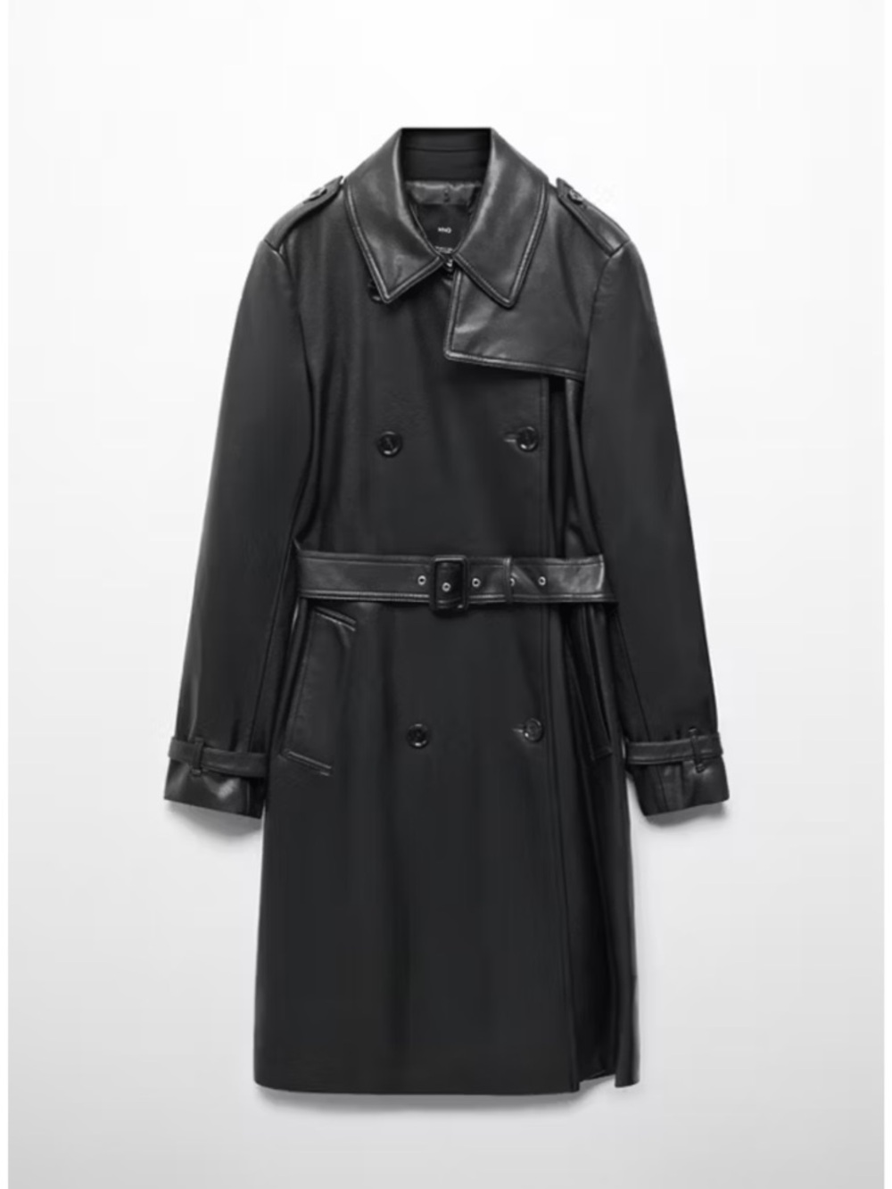 Mango Faux-leather trench coat